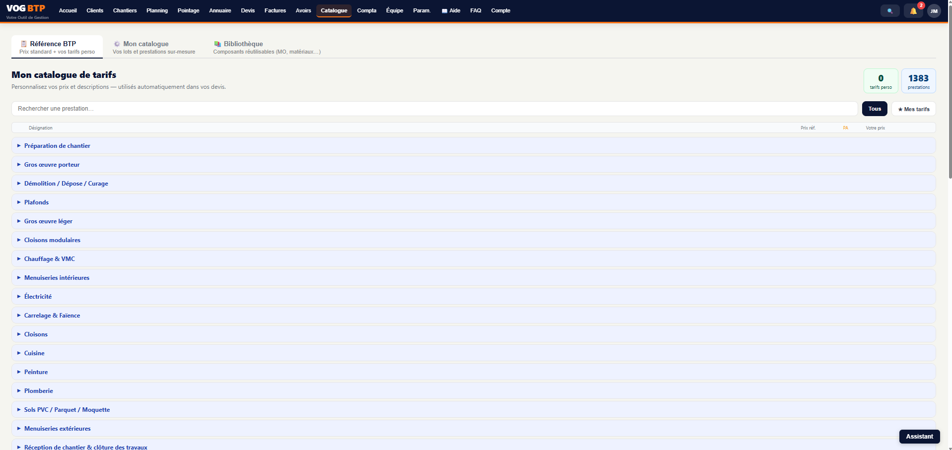 Catalogue BTP VOG
